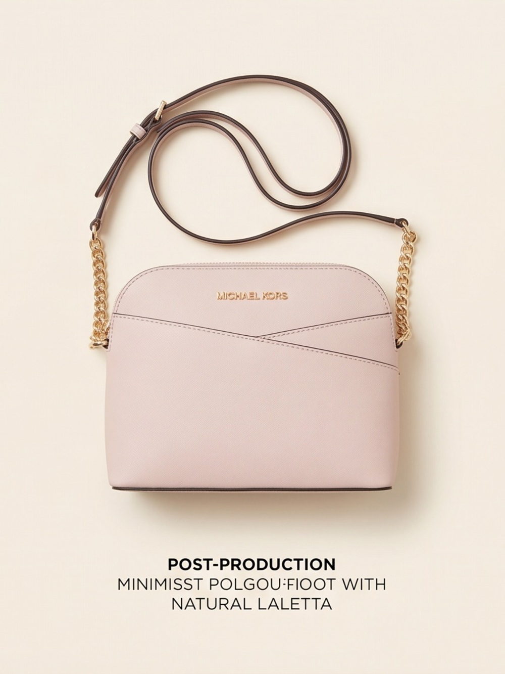 Michael Kors Blush Pink Crossbody with Gold Chain and Leather Strap